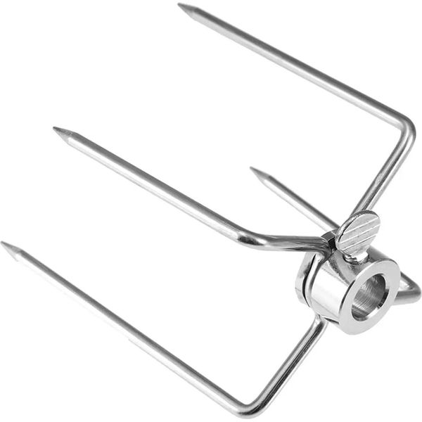 Forchette Per Girarrosto - Pinze Per Carne Per Spiedini - Set Da 4 - Acciaio Inossidabile - Per Pollo E Shashlik - Giallo-image