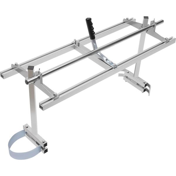 Segheria A Catena - Set Segheria Mobile - Regolabile In Altezza - Larghezza Di Taglio Fino A 91 Cm - Per Tagliare Tavole E Lavorare Il Legno - Argento-image