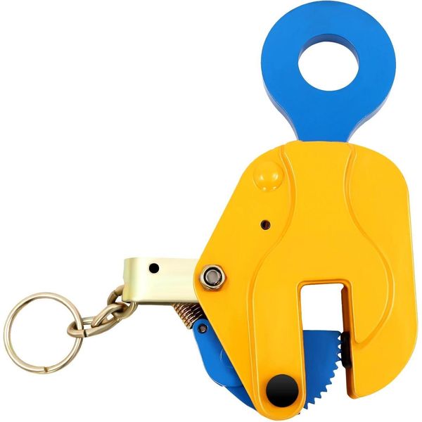 Pinza Per Sollevamento Lamiere - Pinza Verticale Per Pannelli - Capacità Di Carico 1000 Kg - Apertura Ganasce 0–20 Mm - Manuale - Per Lamiere - Giallo/Blu-image