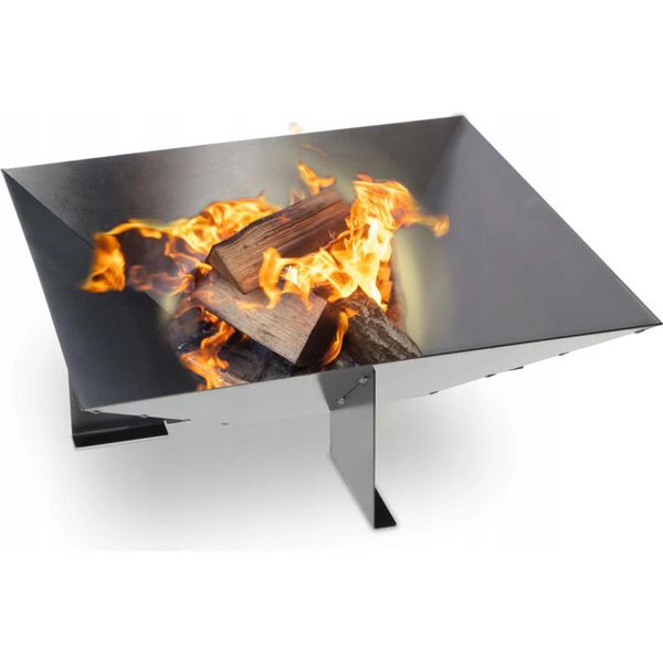 Braciere Da Giardino - Focolare 56 Cm - Acciaio Con Griglia - Per Falò E Barbecue - Grande Braciere - Nero-image