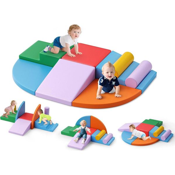Blocchi Da Arrampicata Per Bambini Piccoli - Set Da Gioco Composto Da 8 Pezzi - Per Arrampicarsi E Gattonare - Per Interni Ed Esterni - Plastica - Dai 3 Anni In Su - Bianco-image