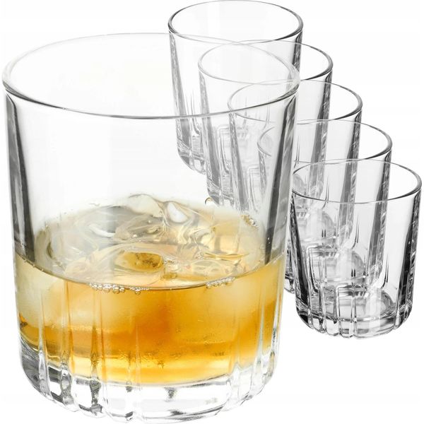 Bicchieri - Set Da 6 Pezzi - 280 Ml - Vetro - Bicchieri Da Whisky E Bicchieri Da Succo - Fcm-image