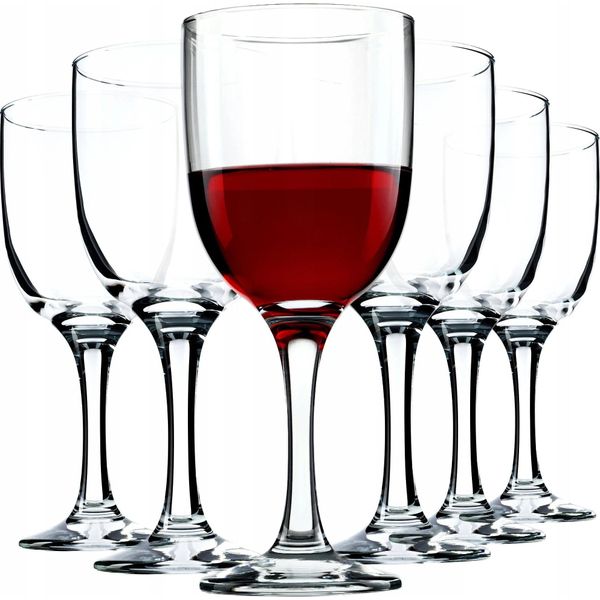 Bicchieri Da Vino - Set Da 6 Pezzi - Capacità 290 Ml Per Bicchiere - Vetro-image
