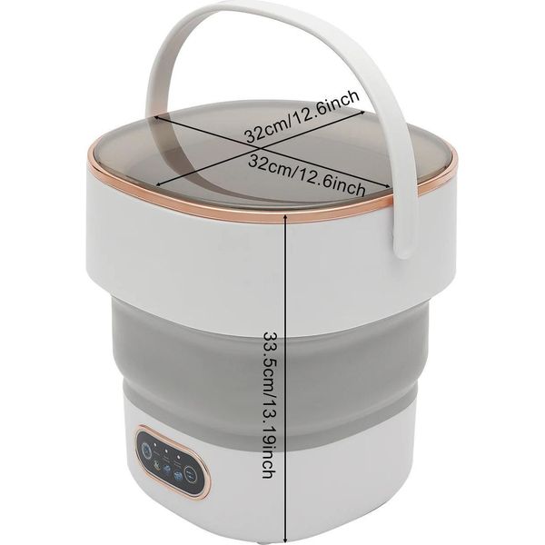 Lavatrice Portatile Pieghevole - Mini Lavatrice E Centrifuga - Capacità 13 L - Semiautomatica - Per Viaggi E Dormitori Studenteschi - Bianco Sporco/Bianco-image
