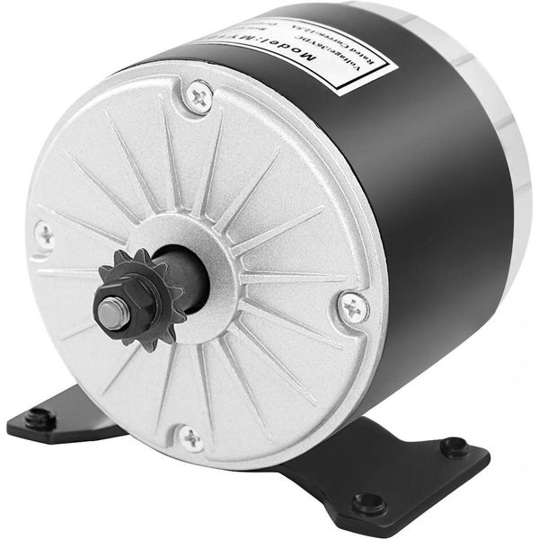 Motoriduttore Cc - MY1016 Motore A Spazzole - 24 V 350 W - 2750 Giri/Min - Pignone 11T - IP54 - Coppia Elevata - Per E-Scooter E Go-Kart - Grigio-image