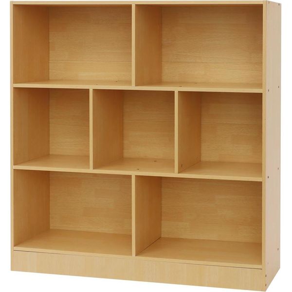 Libreria - Scaffale Aperto A 3 Ripiani - 7 Scomparti - Legno Massello - 15 Kg Per Ripiano - Blu-image