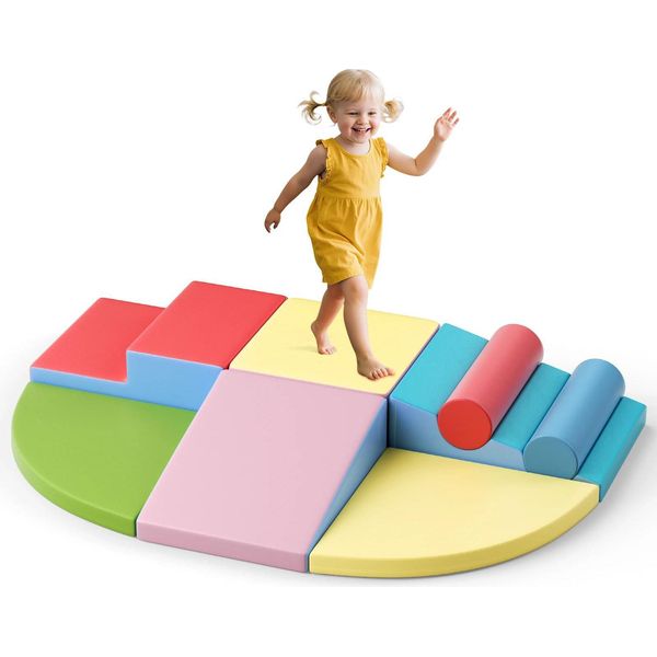 Blocchi Da Arrampicata Per Bambini - Set Da Gioco Composto Da 8 Pezzi - Per Interni Ed Esterni - Per Arrampicarsi E Gattonare - Dai 3 Anni In Su - Giallo-image