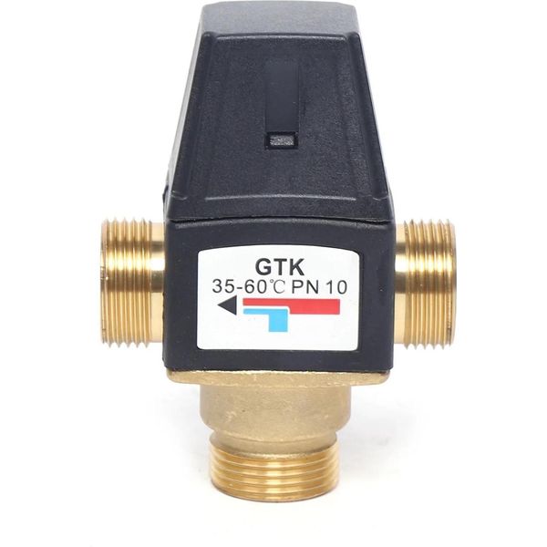 Valvola Miscelatrice Termostatica - DN20 A 3 Vie - Ottone - Per Acqua Fredda E Calda - Nero-image