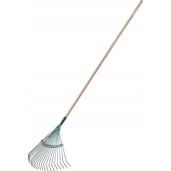 Rastrello Per Foglie - Rastrello Da Giardino - Larghezza Di Lavoro 45 Cm - Denti In Filo Metallico - Per Prato E Foglie-image