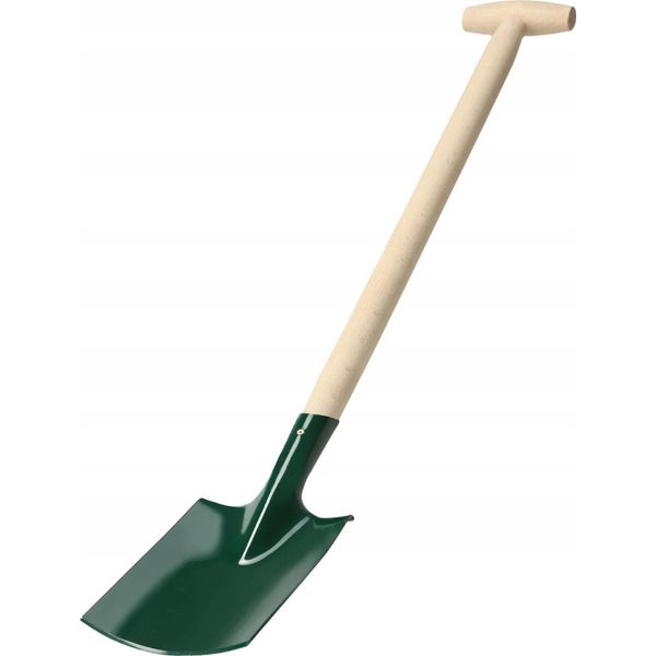 Vanga/Pala - Vanga Da Giardino - Lunghezza 90 Cm - Lama In Metallo - Manico In Legno - Per Lavori Di Giardinaggio - Modello Semplice-image