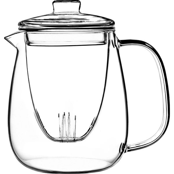 Teiera In Vetro - Teiera Con Filtro/Infusore - Capacità 600 Ml - Per Tè Sfuso E Tisane - Adatta Al Contatto Con Gli Alimenti Fcm-image