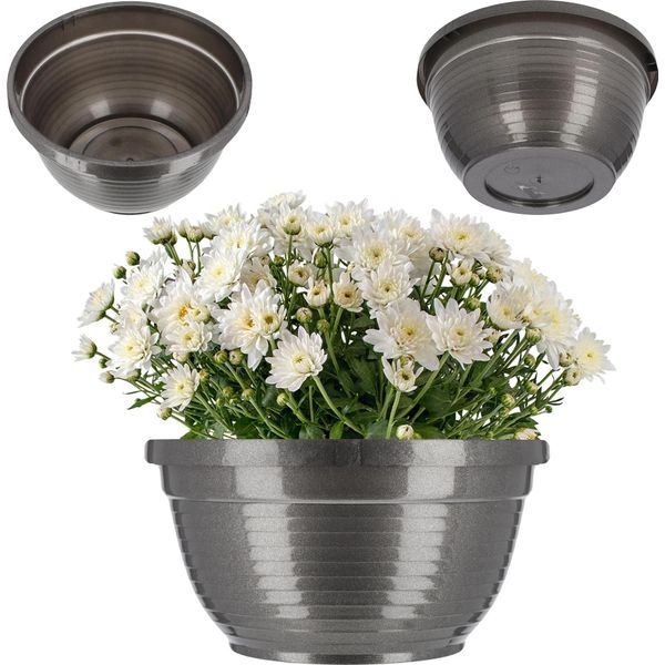 Vaso Da Fiori Per Tomba - Vaso Da Tomba - Plastica - Ø13 Cm - Taglia S - Grigio-image