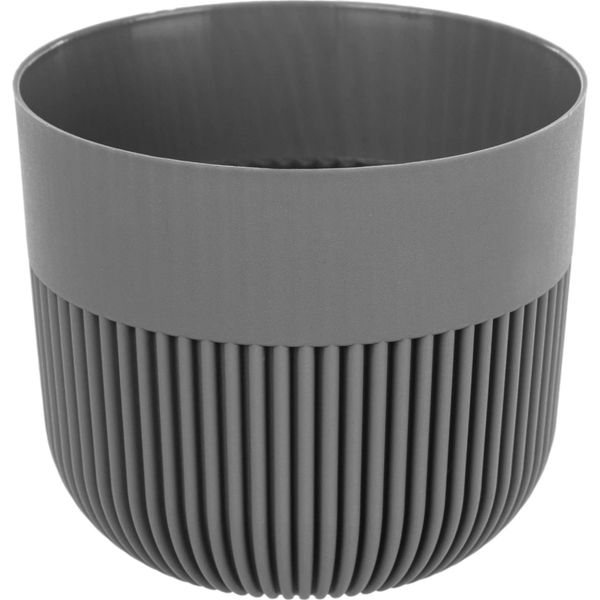 Ornon - Vaso Da Fiori/Vaso Da Piante - Plastica - Design Moderno - 11 Cm - Per Fiori E Piante Verdi - Grigio Scuro-image