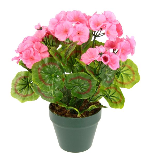 Kunstpflanze I.Ge.A. "KüNstliche Geranie Im Topf", Rosa, B:22Cm H:28Cm L:22Cm, Polyester, Kunstpflanzen, Kunstpflanze, Geranienbusch Seidenblumen Dekopflanze Zimmerpflanze Kunstblumen-image