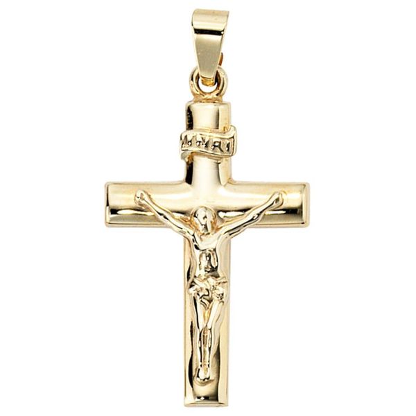 KreuzanhäNger Jobo "AnhäNger Kreuz Kruzifix", Gold (Gelbgold 333), SchmuckanhäNger, Damen, Gelbgold 333, 333 Gold-image