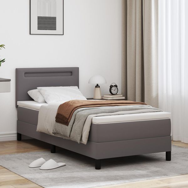 Syfax™ Letto A Molle Con Materasso Grigio 90 X 190 Cm-image