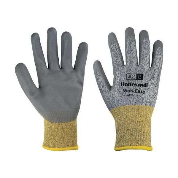 Guanti Antitaglio Workeasy 13G Gypoliuretanoa2/B Taglia 10 Grigio/Giallo En 388 Dpi Categoria Ii-image