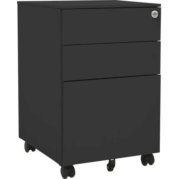 The Living Store Armadio Per Archiviazione Con Rotelle Antracite 39X45X60 Cm In Acciaio-image