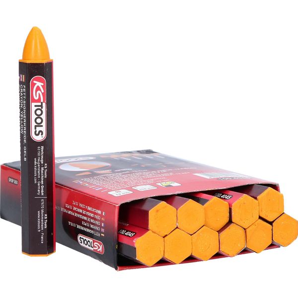 Ks Tools Gesso Per Marcatura Giallo Confezione Da 12 Pezzi - 100.4045-image