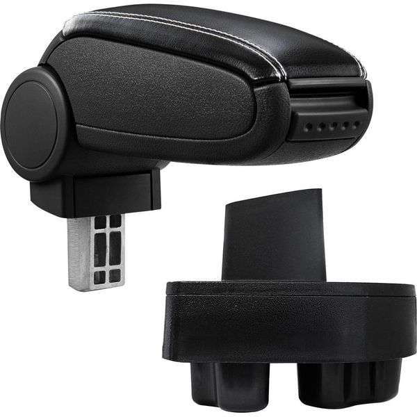 Rivestimento In Pelle Del Bracciolo Centrale Nero / Bianco Per Opel Corsa C 2000-2006-image