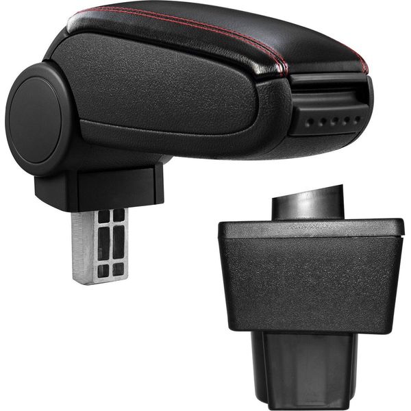 Bracciolo Centrale Mal Rivestimento In Pelle Nero/Rosso Per Skoda Yeti Dal 2009--image
