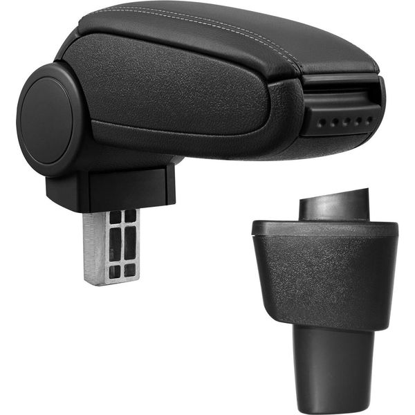 Bracciolo Centrale Mal Rivestimento In Pelle Nero Per Hyundai I10 Ii Dal 2014--image
