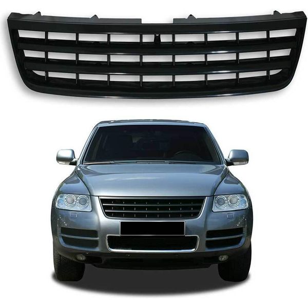 Griglia Radiatore Griglia Sportiva Griglia Anteriore Senza Emblema Nero Per Vw Touareg 7L-image