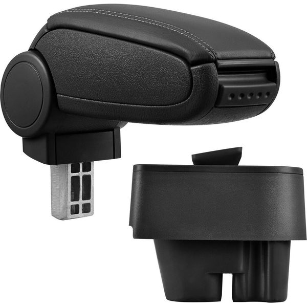 Bracciolo Centrale Mal Rivestimento In Pelle Nero Per Peugeot 207 + Sw + Cc-image