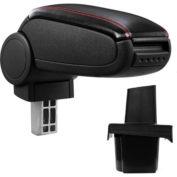 Bracciolo Centrale In Pelle Nero / Rosso Per Skoda Octavia Ii 2 1Z-image