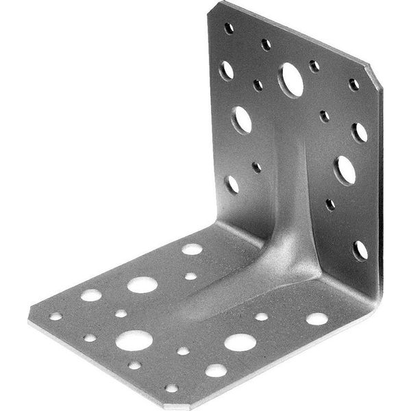 Alberts 330330 Connettore Angolare Per Carichi Pesanti Con Bordino, Zincato Sendzimir, 70 X 70 X 55 Mm, Set Da 12-image