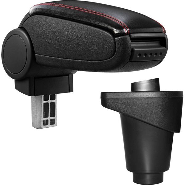 Bracciolo Centrale Mal Rivestimento In Pelle Nero / Rosso Per Fiat 500L (Solo L)-image