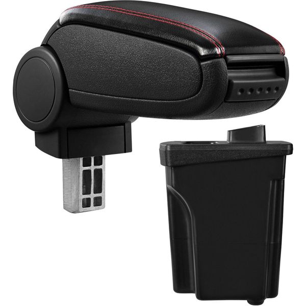 Copri Bracciolo Centrale In Pelle Nero / Rosso Per Hyundai I30 Gd Dal 2012--image