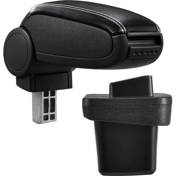 Bracciolo Centrale Mal Completo Pelle Nero Bianco Per Vw Golf 7 Vii-image
