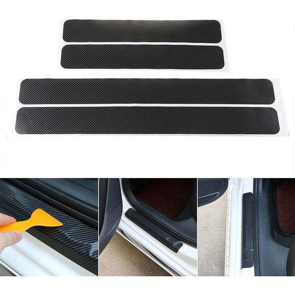 4X Modanature Per Soglie Delle Porte Design Foil + Spatola Nero Carbone-image