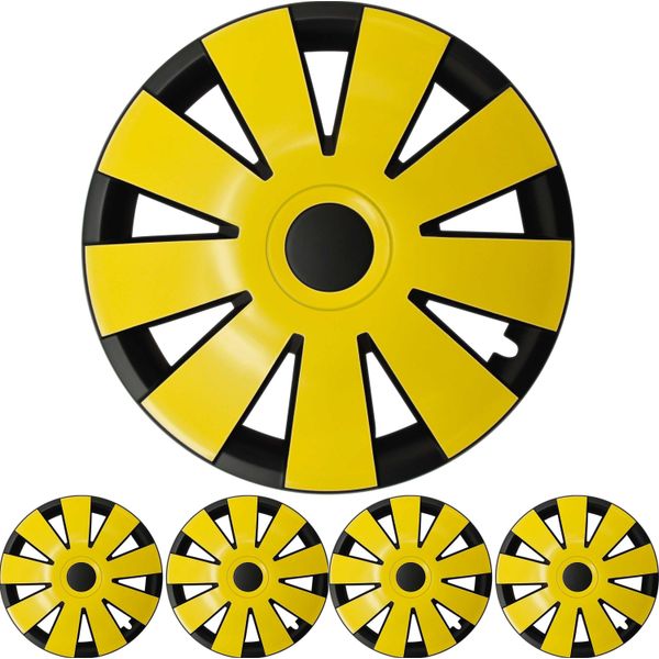 4X Coprimozzo Premium Design 15 Inch "Nefryt"" In Nero/Giallo"-image