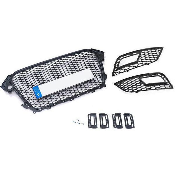 Per Audi A4 B8 Facelift Griglia Radiatore Griglia A Nido D'ape + Paraurti Griglia +Semplice Fissaggio-image