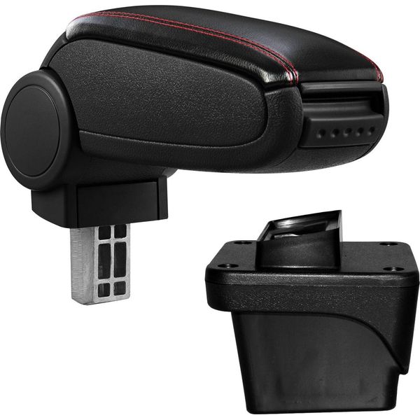 Bracciolo Centrale Bracciolo Set Pelle Cuciture Nere Rosso Per Vw Polo Vi AW1 Dal 2017--image