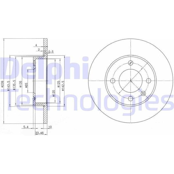 2X Delphi Disco Freno BG2117 Per Vw Golf Ii (19E 1G1) Golf I Cabriolet (155)-image