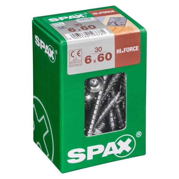Set 30 Viti Spax In Acciaio Testa Svasata Torx, Diam.6 Mm X L.60 Mm-image
