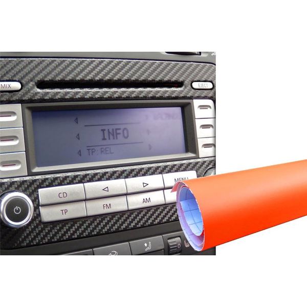 Set Di Pellicole Per Interni Premium Per Decorazioni Di Design Per Auto In Arancione Opaco-image