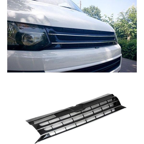 Griglia Del Radiatore Griglia Sportiva Griglia Anteriore Emblema Cromato Nero Per Vw T5 2009--image