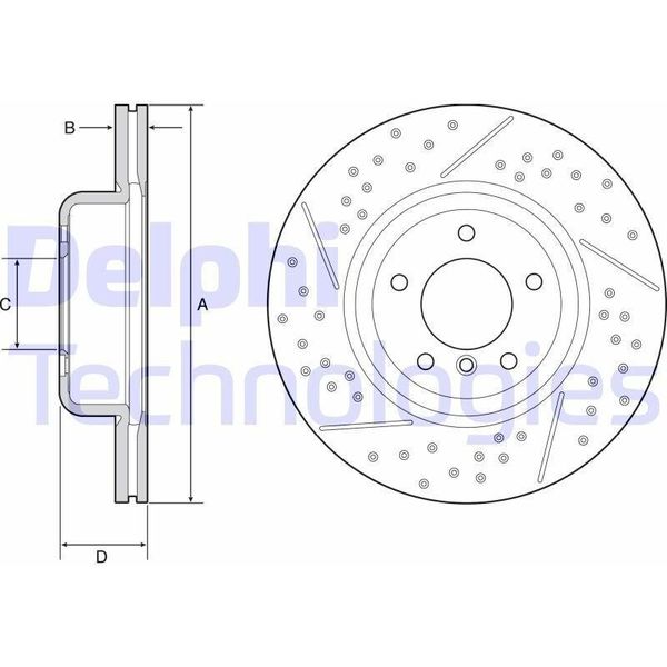 2X Disco Freno Delphi BG9235C Anteriore Per Bmw 3 Touring (E91) 3 Sedan (E90)-image