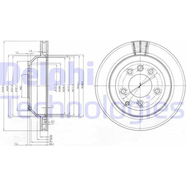 2X Disco Freno Delphi BG3775C Per Vw Touareg (7LA 7L6 7L7) Touareg (7P5 7P6)-image
