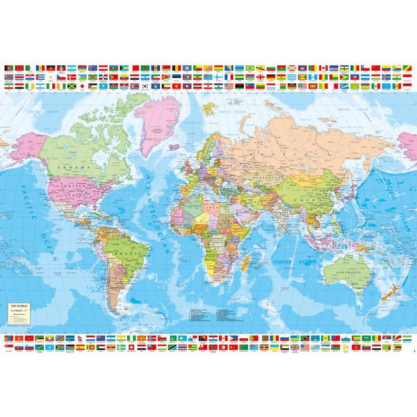 Educa Puzzle - Mappa Del Mondo Politico 1500 Tessere-image