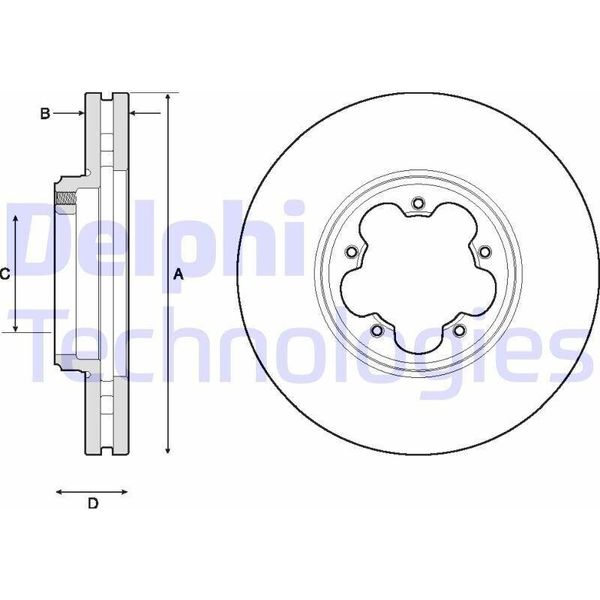 2X Disco Freno Delphi BG9150 Per Furgone Ford Transit V363 (Fcd Fdd) 288 Mm-image