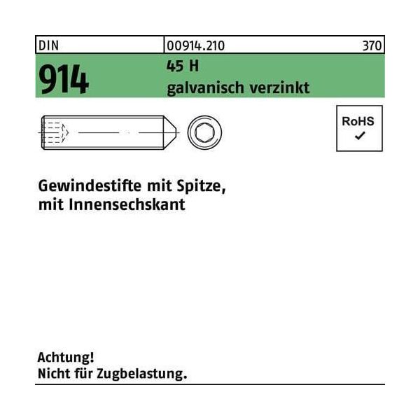 Viti A Testa Cilindrica Reyher Din 914 45 H M 10X50 Galv. Vz 009142100100050 (100 Pezzi)-image