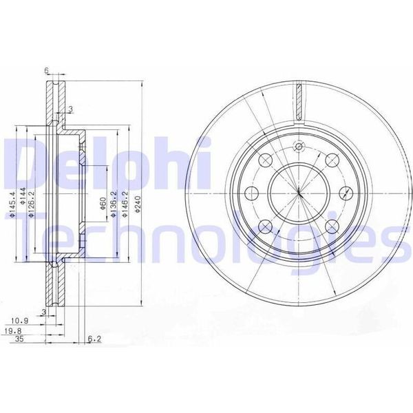2X Disco Freno Delphi BG3568 Per Opel Corsa C Hatchback (X01) 41 2Mm 240Mm-image