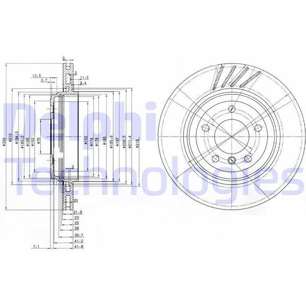 2X Disco Freno Delphi BG3831 Per Bmw 3 Sedan (E46) 3 Touring (E46) 60 7Mm-image