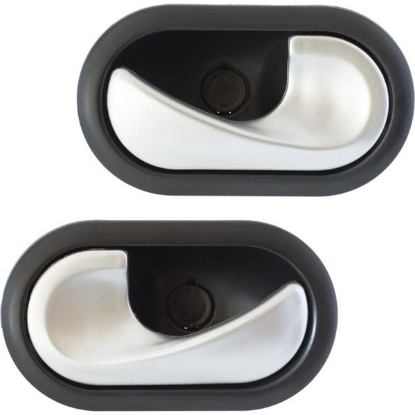 Maniglia Interna Della Porta Sinistra + Destra Satin Matt Argento Per Renault Megane Ii 2002-2008-image