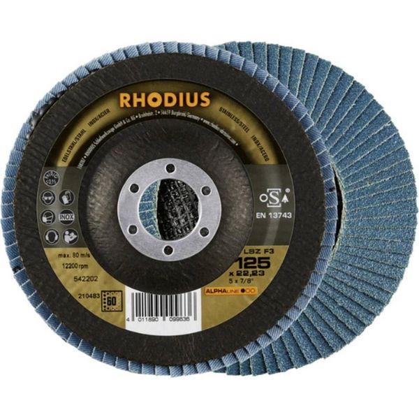 Rhodius 210484 Lsz F3 Flap Disc Diameter 125 Mm Bore Diameter 22.23 Mm Stainless Steel 1 Pc(S)-image